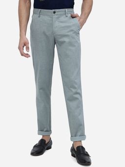JadeBlue - Mens Light Grey Cotton Uno Fit Solid Casual Trouser