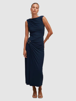 Forever New - Women Blue Solid/Plain Polyester Dress