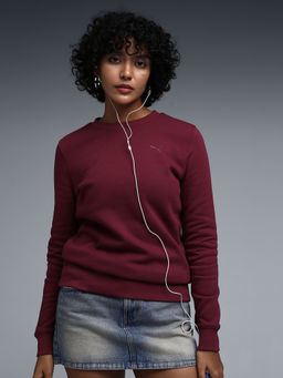 Puma - Women Red Printed Cotton Sweatshirt