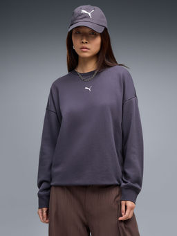 Puma - Women Grey Printed Cotton Sweatshirt