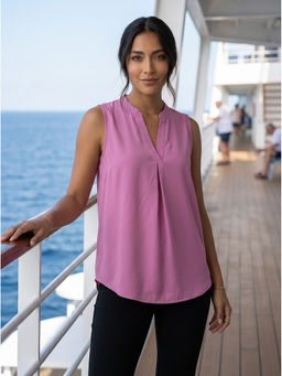 Moomaya - Women Purple Solid/Plain Polyester Top