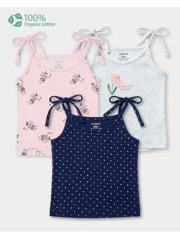 Carter's - Baby Girl Cotton Printed Tops (Pack Of 3)