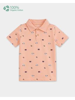 Carter's - Toddler Boy Orange Organic Cotton Polo T-Shirt