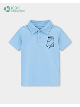 Carter's - Toddler Boy Blue Organic Cotton Polo T-Shirt