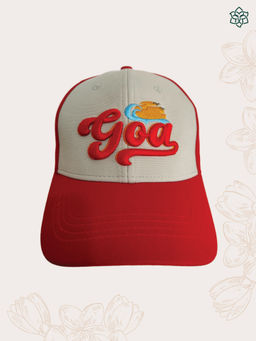 Maatir - Red Grey Embroidered Goa Premium Baseball Cap