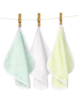 Fancy Fluff - Pack of 3 Bamboo Cotton Washcloth - Blue