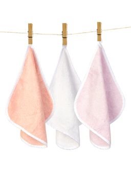 Fancy Fluff - Pack of 3 Bamboo Cotton Washcloth - Pink