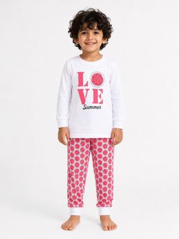 BLUSHES - 100% Cotton Printed Full Sleeves Printed T-Shirt and Joggers