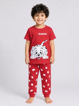 BLUSHES - 100% Cotton Printed Half Sleeves Printed T-Shirt and Joggers