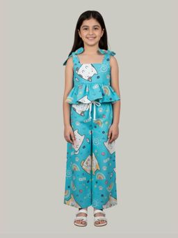 KEVORA APPARELS - Girls Cat Print Co-Ord Set
