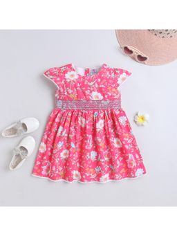 mama & bebe - Baby Girls Pink Cotton Floral Dress