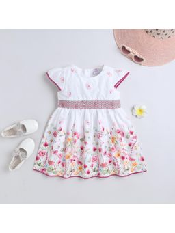 mama & bebe - Baby Girls White Cotton Floral Dress