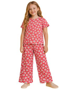 TotzTouch - Orange Printed Regular T-Shirt and Pyjama