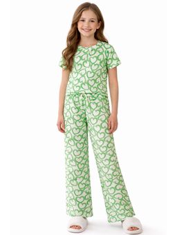 TotzTouch - Green Printed Regular T-Shirt and Pyjama