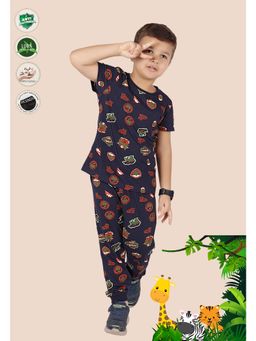 TRESNOVA - Blue Printed Regular T-Shirt and Joggers