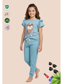 TRESNOVA - Blue Printed Regular T-Shirt and Joggers