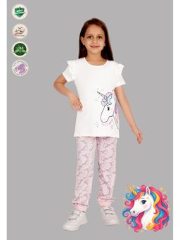 TRESNOVA - Off White Printed Regular T-Shirt and Joggers