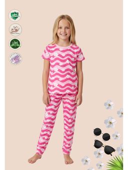 TRESNOVA - Pink Printed Regular T-Shirt and Joggers
