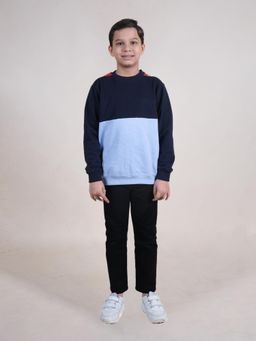 KiddoPanti - Boys Round Neck Cut and Sew Sweatshirts and Denim Jeans (Set of 2)