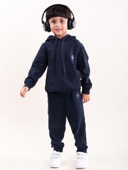 KiddoPanti - Solid Full Sleeve Hooded Sweatshirt and Joggers (Set of 2)