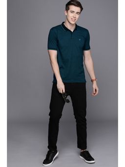 Allen Solly - Men Green Solid Polo T-Shirt