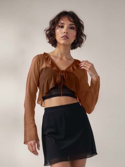 IZF - V-Neck Ruffle Shrug