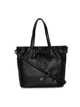 Beverly Hills Polo Club - Black Color Solid Handbag
