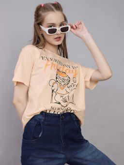 Free Authority - Official Garfield Printed Oversized Tshirt For Women