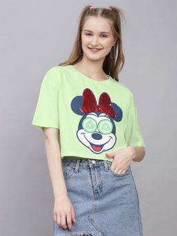 Free Authority - Official Mickey & Friends Printed Boxy Fit Tshirt For Women