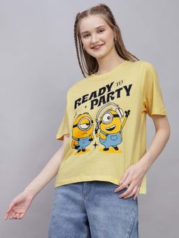 Free Authority - Official Minions Printed Regular Fit Tshirt For Women