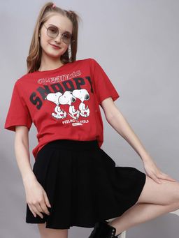 Free Authority - Official Peanuts Printed Oversized Tshirt For Women