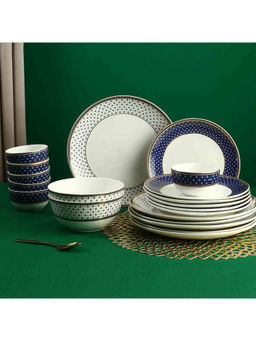 Wonderchef - Sicilia Dinner Set - Royal Blue-White - 20 Piece Set