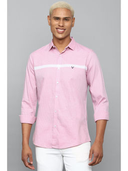 Allen Solly - Men Pink Slim Fit Patterned Full Sleeves Casual Shirts
