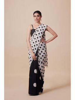 Dressfolk - Retro Charm Saree Without Blouse - Multi-Color