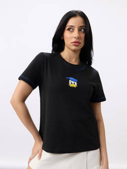 The Souled Store - Official Donald Duck Happy Face Women Regular T-Shirt