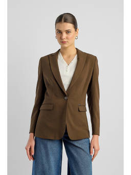 Van Heusen - Women Brown Solid Blazer