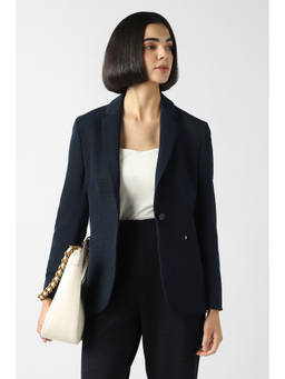 Van Heusen - Women Navy Solid Blazer