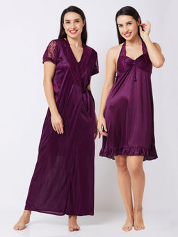 FashionRack - Women Comfort Nightdress Purple (Set of 2)