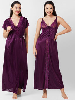 FashionRack - Women Comfort Nightdress Purple (Set of 2)