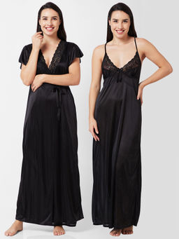 FashionRack - Women Comfort Nightdress Black (Set of 2)