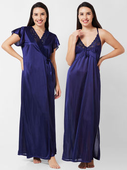 FashionRack - Women Comfort Nightdress Navy Blue (Set of 2)