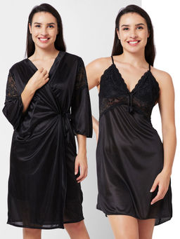 FashionRack - Women Comfort Nightdress Black (Set of 2)