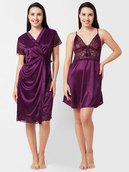 FashionRack - Women Comfort Nightdress Purple (Set of 2)