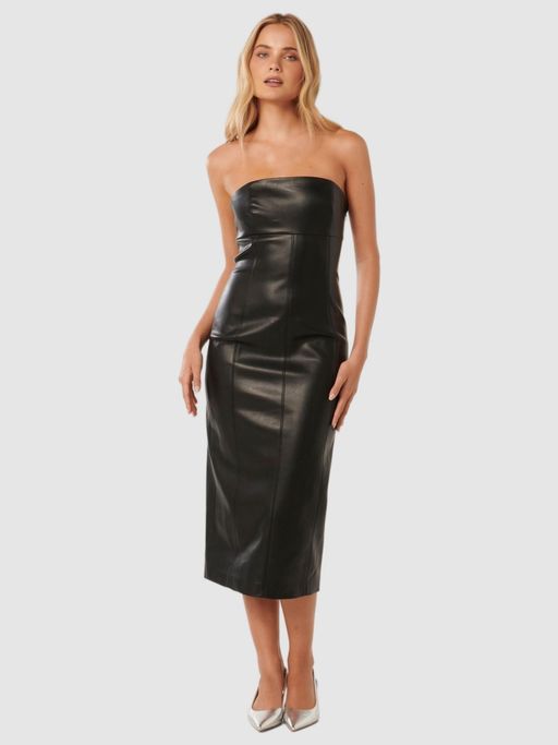 forever new black midi dress Sparkly nights in the Evaliah Glitter Wrap Midi Dress