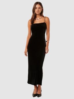 Forever New - Black Solid Sleeveless Midi Dress