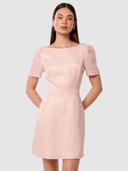 Forever New - Pink Solid Half Sleeves Mini Dress