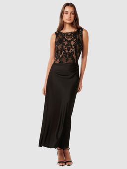Forever New - Black Embellished Sleeveless Maxi Dress