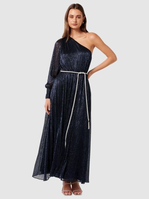forever new blue maxi dress Forever New Petite ruffle maxi dress in azure blue