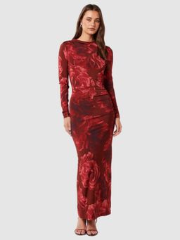 Forever New - Red Floral Full Sleeves Maxi Dress