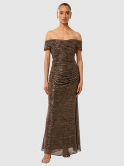 Forever New - Bronze Solid Half Sleeves Maxi Dress